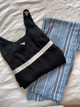 Vestido negro & pantalón azul Premamá talla 38