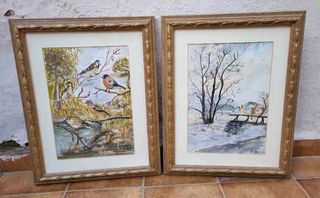 4 Cuadros pintados a mano PRECIO POR CADA PAREJA