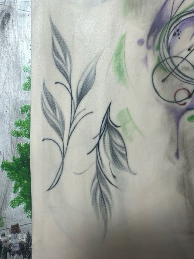 Plantillas tatuaje: flores & pluma TERRASSA