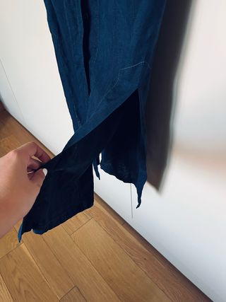 Abito lungo in lino blu - vintage