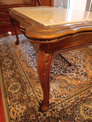 Mesa de café mármol - madera
