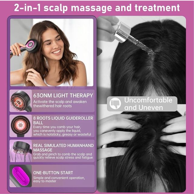 Masajeador eléctrico 2 en 1 para cuero cabelludo 