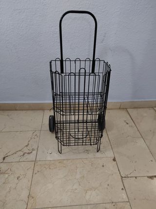 Carro compra metal negro, para compra y mudanza, t