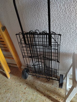 Carro compra metal negro, para compra y mudanza, t