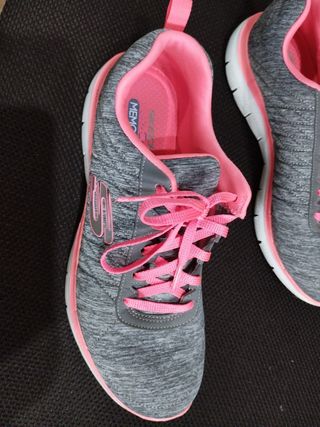 Zapatillas Skechers Gris Rosa
