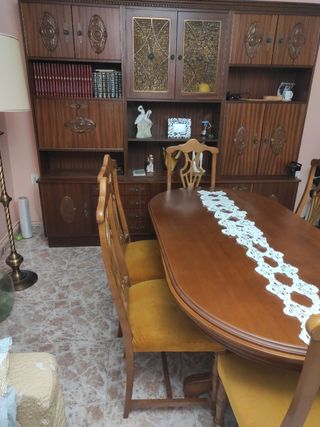 Conjunto mesa comedor madera