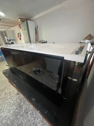 Mueble lavabo con encimera doble