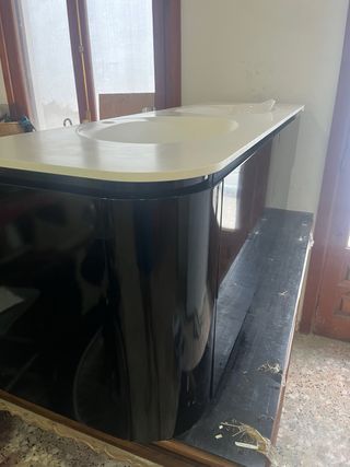 Mueble lavabo con encimera doble