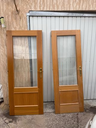 Puertas madera maciza cristal 75-85cm
