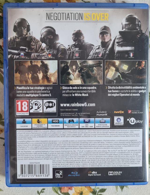 PS4 (PlayStation 4) - Rainbow Six Siege