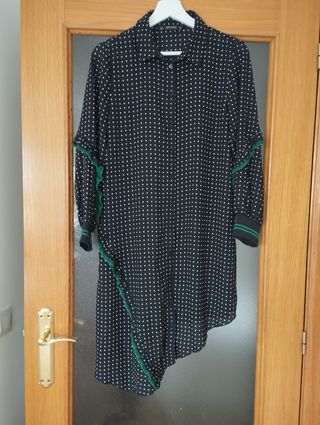 Vestido Zara lunares - Negro/Verde
