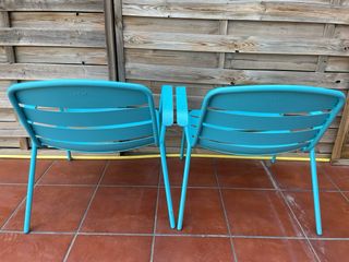 2 Sillas de Metal Azules