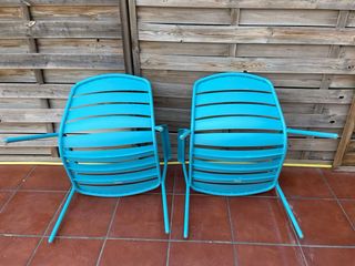 2 Sillas de Metal Azules