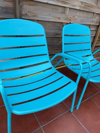 2 Sillas de Metal Azules