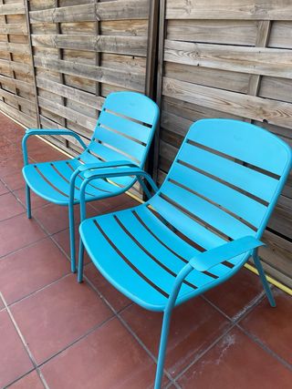 2 Sillas de Metal Azules