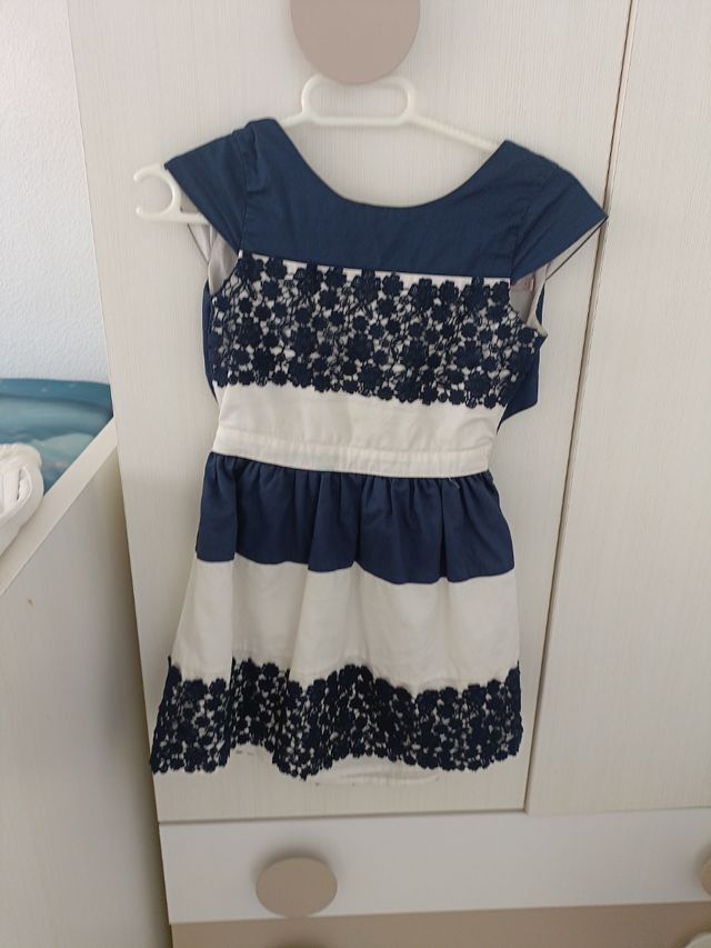 Vestido niña Boboli rayas azul marino