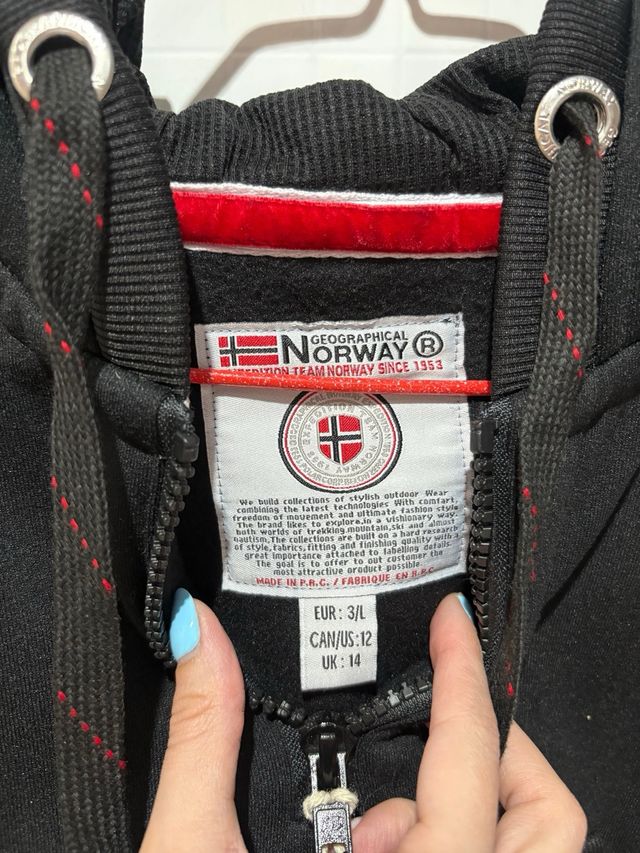 Sudadera Geographical Norway negra - Talla M