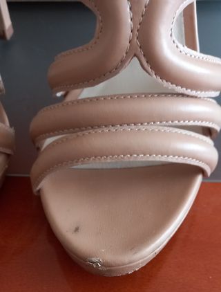Sandalias Zara beige - tacón