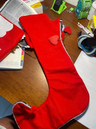 Calza Natale rossa a quadri