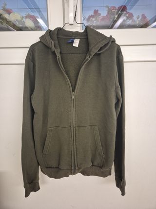 Felpa con zip H&M verde oliva