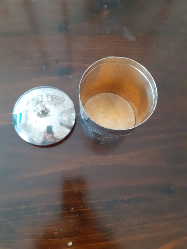 Barattolo caffè vintage placcato argento