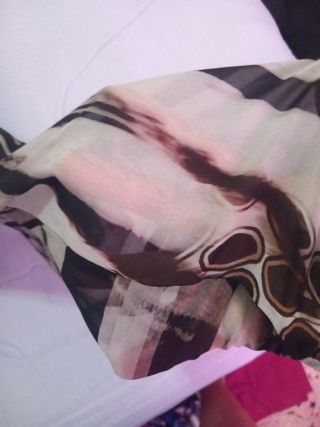 Blusa estampada XL - Beige/Marrón y negro