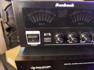 Amplificador Karaoke Digital1500w 4 entratadas blu