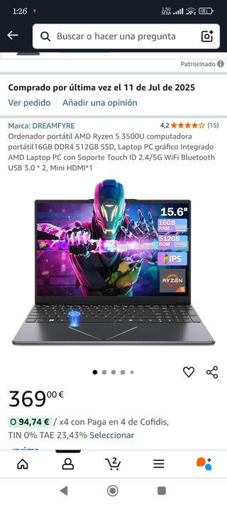 Portátil DREAMFYRE Ryzen 5 16GB