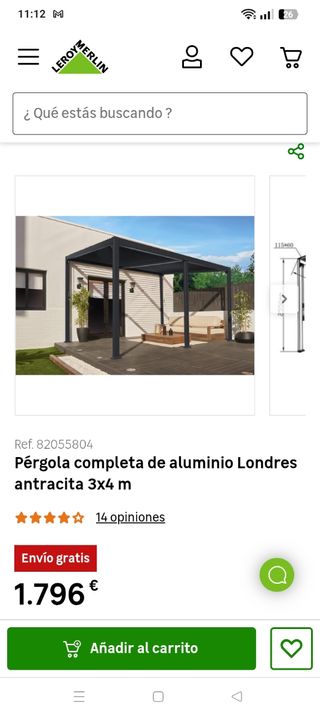 Pérgola BOREA Alu. Blanca 3x4 y 3x3