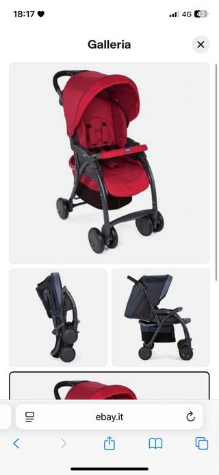 Passeggino Chicco Galleria rosso