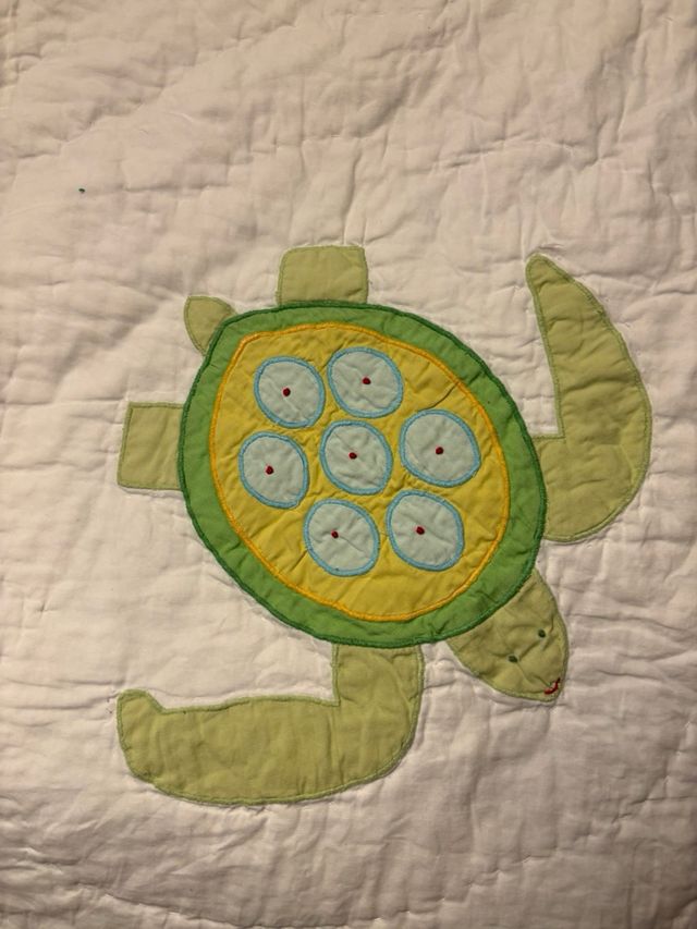 Edredon infantil | Cama verde e branca 90cm