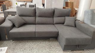 Sofá chaiselongue gris.  Espectacular promoción