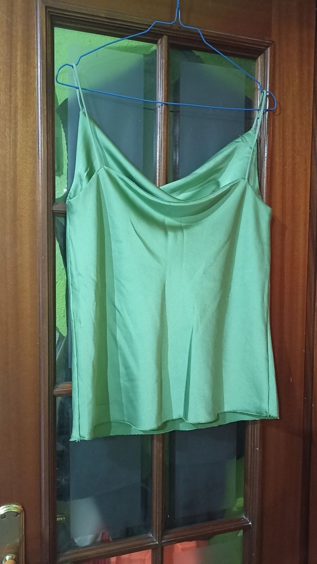 Blusa seda verde
