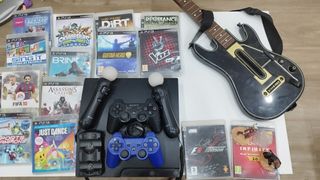 PS3 + juegos y guitarra