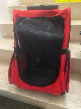 Carro transporte mascotas rojo