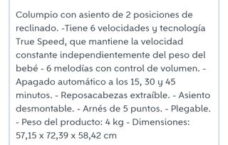 Columpio Bebé 2 Posiciones