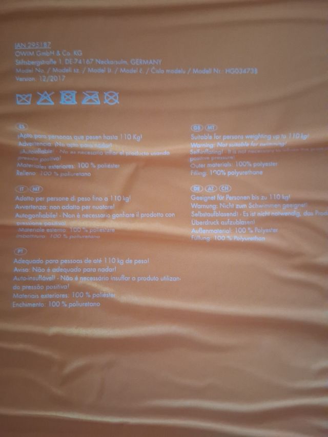 Colchoneta camping o actividades al aire libre