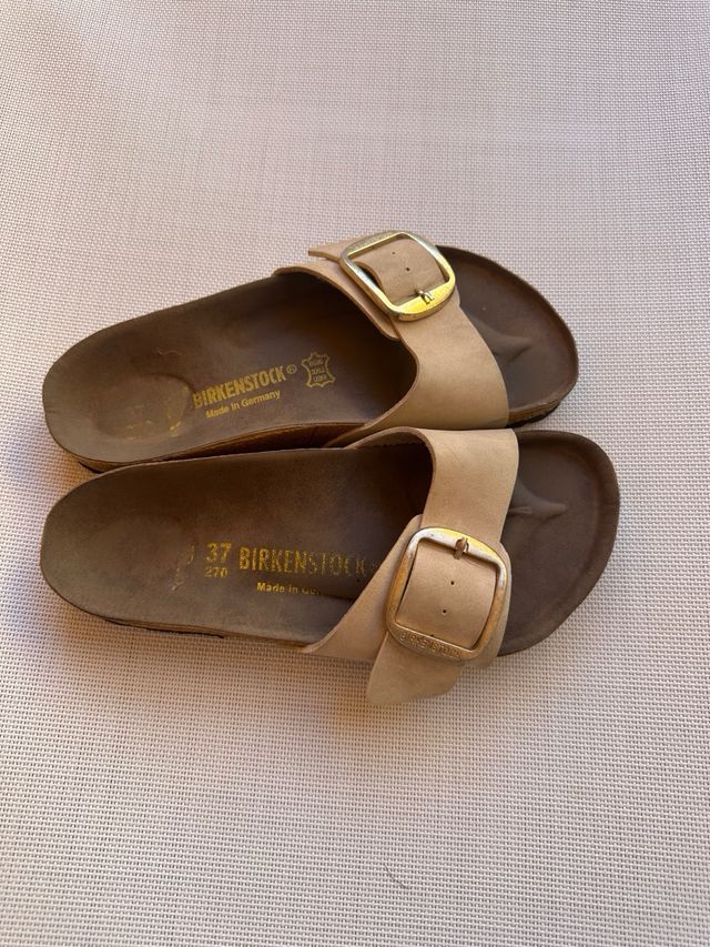 Birkenstock Beige - Zapatillas con hebilla