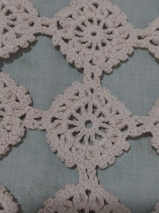 Tapete crochet beige algodón