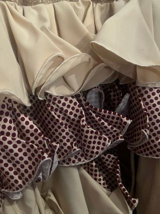 Vestido Flamenca lunares beige-rojo