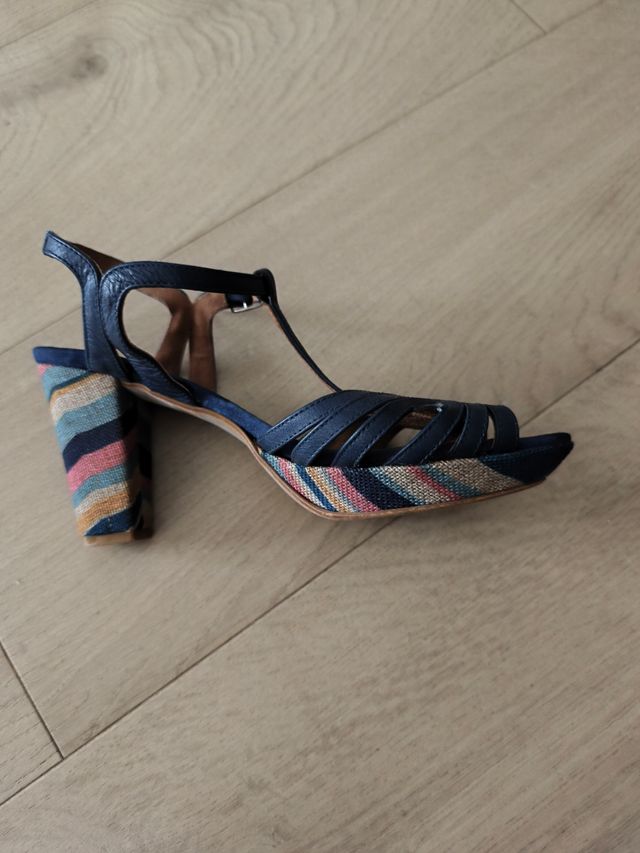 Zapatos Fresu tacón azul - 38