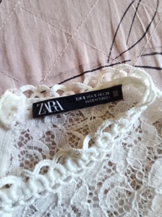 Blusa Zara pizzo bianco