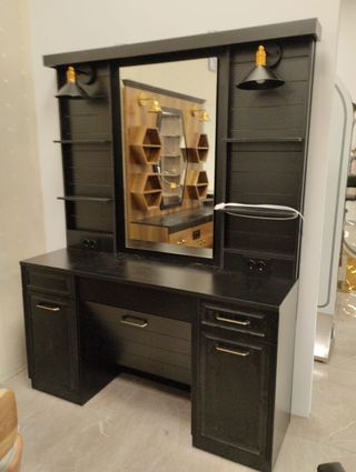 Tocador barberia vintage negro