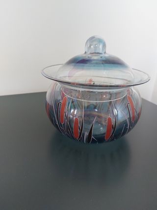 Portacioccolatini vetro vintage floreale