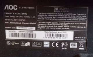 Monitor AOC 19" - Pantalla cuadrada