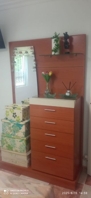 Mueble tocador con espejo y mesitas 2 cabecero