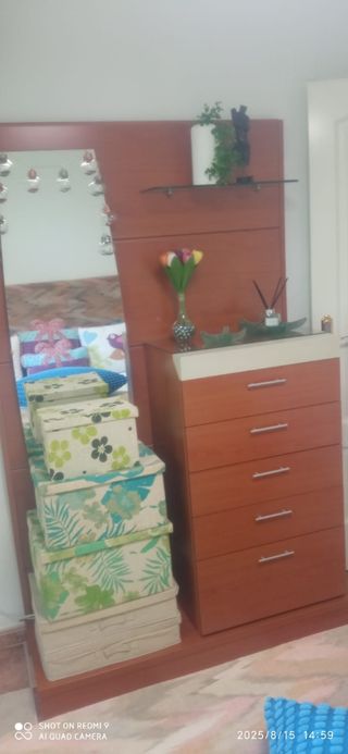 Mueble tocador con espejo y mesitas 2 cabecero