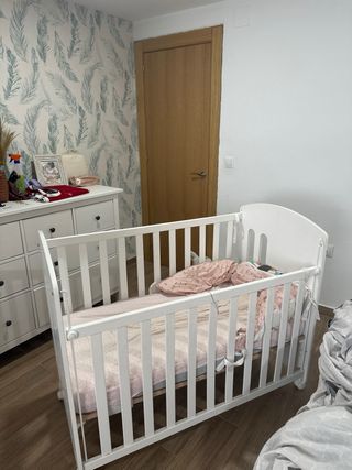 Oferta Cuna bebé osito - blanca + colchon