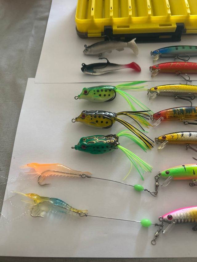 Lote de señuelos spinning especial lucio y bass