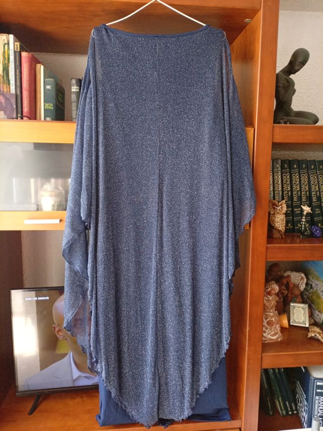 Vestido fiesta azul brillante